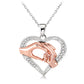 Mens 3 colors Black Chain Love Heart Necklaces for Couples Korean Ladies crystal jewelry new girls women Pendants Model