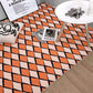 Modern Minimalist Diamond Checkerboard Rug
