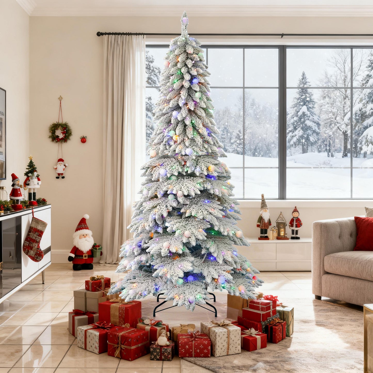 Illuminated Christmas Tree For Home Living Room Festive Decoration