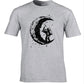 Digging The Moon Print Casual Mens O-neck T Shirts Fashion Men's Tops Men T-shirt Short Sleeve Men Tshirt