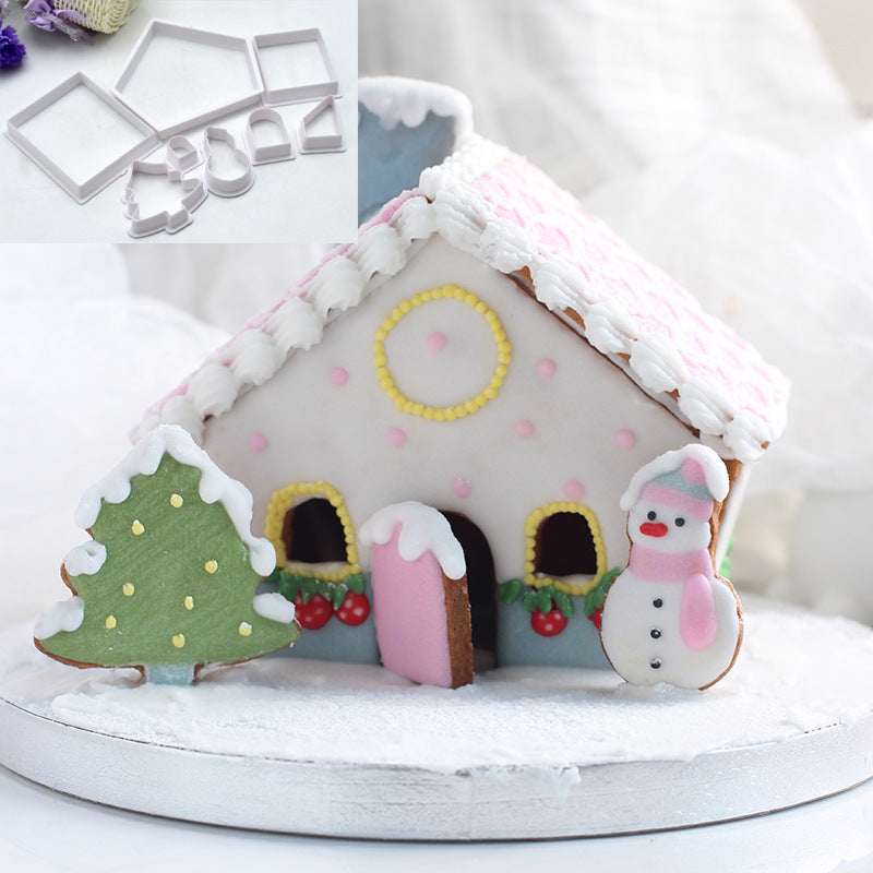 8pcs House Snowman Christmas Tree Flip