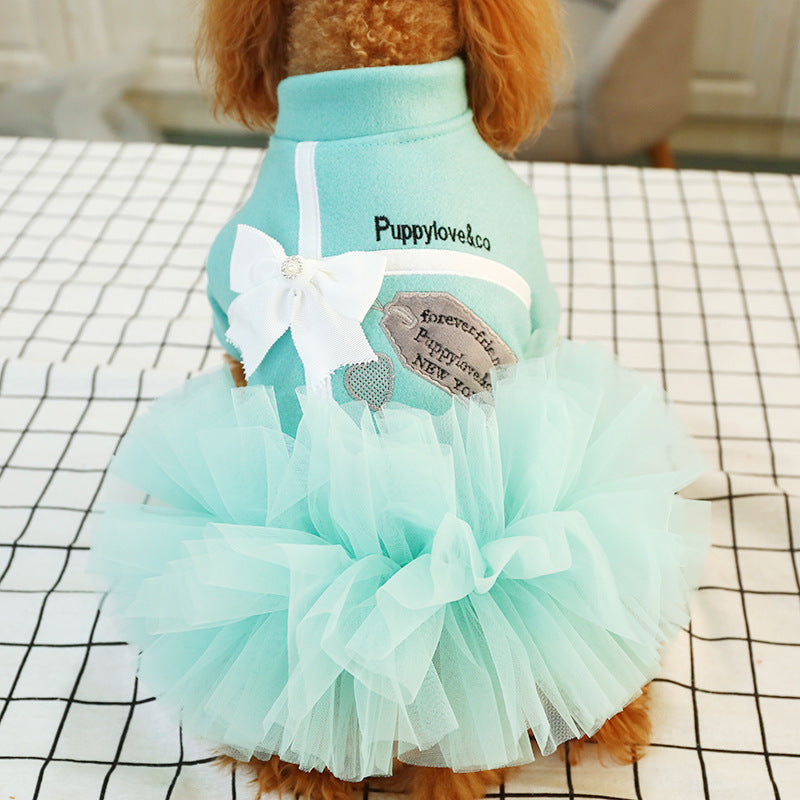 Woolen Lady Temperamental Gauze Skirt Pet Cat Clothing