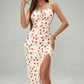 Summer Printed Suspender Split Dress