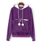 Cute Hoodies Pullover Sweatshirts With Pet Pocket For Cat Clothes Winter Women