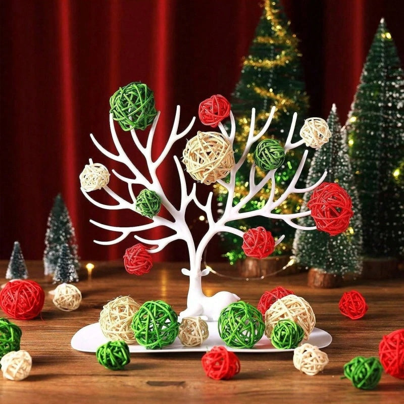 30 Pcs Christmas Rattan Balls Decorations Christmas Wicker Balls