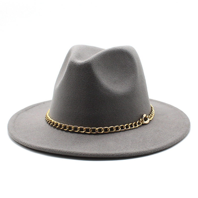 Broad-brimmed Hat Fashion Flat Brim Top Hat Men Women