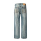 Washed Denim Mop Trousers Men