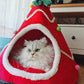 Christmas Tree Dog House Cozy Pet Cave Dog Sleeping Bed Pet Dog Tent With Removable Cushion Dog Bed For Dogs Cats