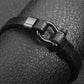 Titanium steel leather bracelet men