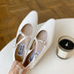 Cross Buckle Flats Women's Retro