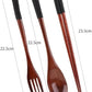 Cutlery 3PCS Fork Chopsticks Spoon Set Portable Tableware Chinese Wooden Utensils Sets Dinner Sets Long Handle Utensils With Fork Spoon Chopsticks