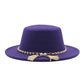Fashion Flat Brim Top Hat Women Flat Top Woolen Hat