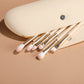 9 Beige Makeup Brushes Synthetic Fluff Beauty Tools