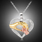 Mens 3 colors Black Chain Love Heart Necklaces for Couples Korean Ladies crystal jewelry new girls women Pendants Model