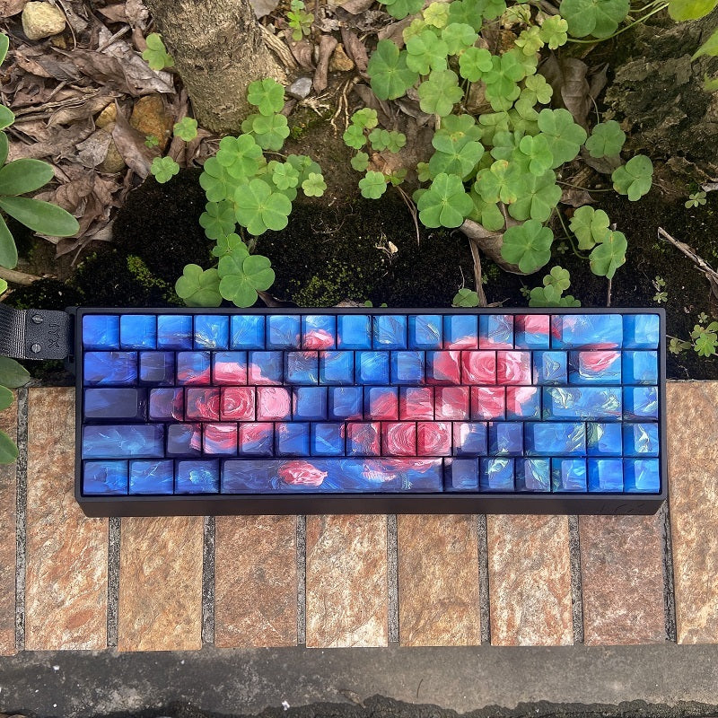 Oil Painting Style Side Carving Transparent Original PBT Atk68 Key Cap