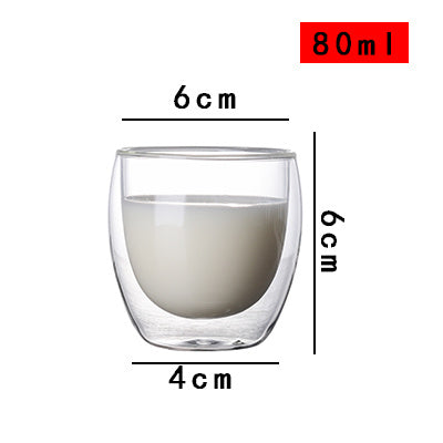 Household Double Layer Transparent Glass Water Cup