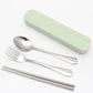 Portable stainless steel tableware tableware box three sets of chopsticks spoon suit Student Travel Gift Set