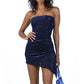 Ins Tube Top Dress With Drawstring Design Summer Backless Dresses