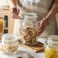 Round Glass Tea Jar Food Storage Box Preservation Container
