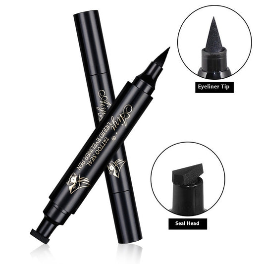 Double-headed Triangle Seal Eyeliner 2-in-1 Waterproof Eyeliner
