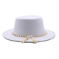 Fashion Flat Brim Top Hat Women Flat Top Woolen Hat