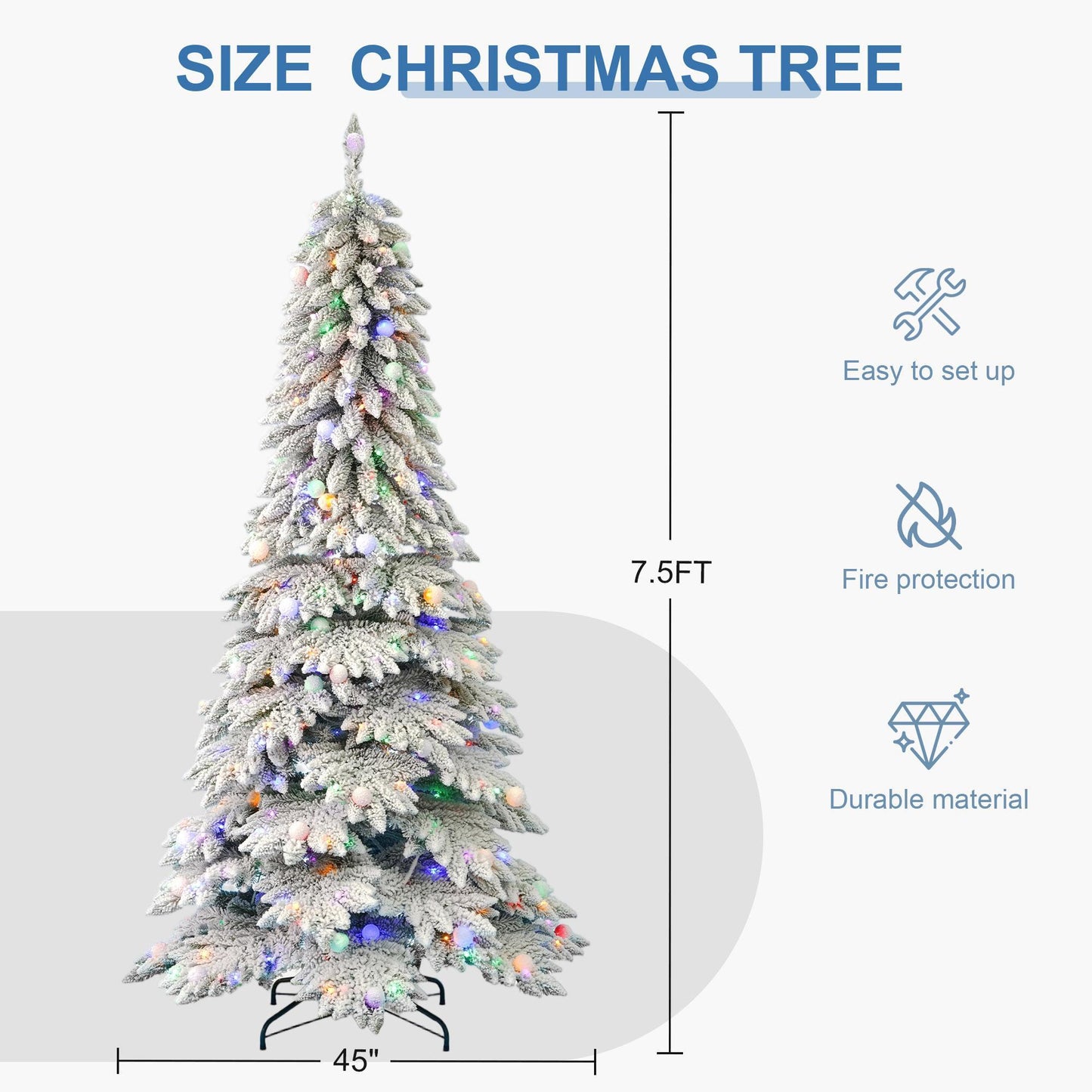 Illuminated Christmas Tree For Home Living Room Festive Decoration