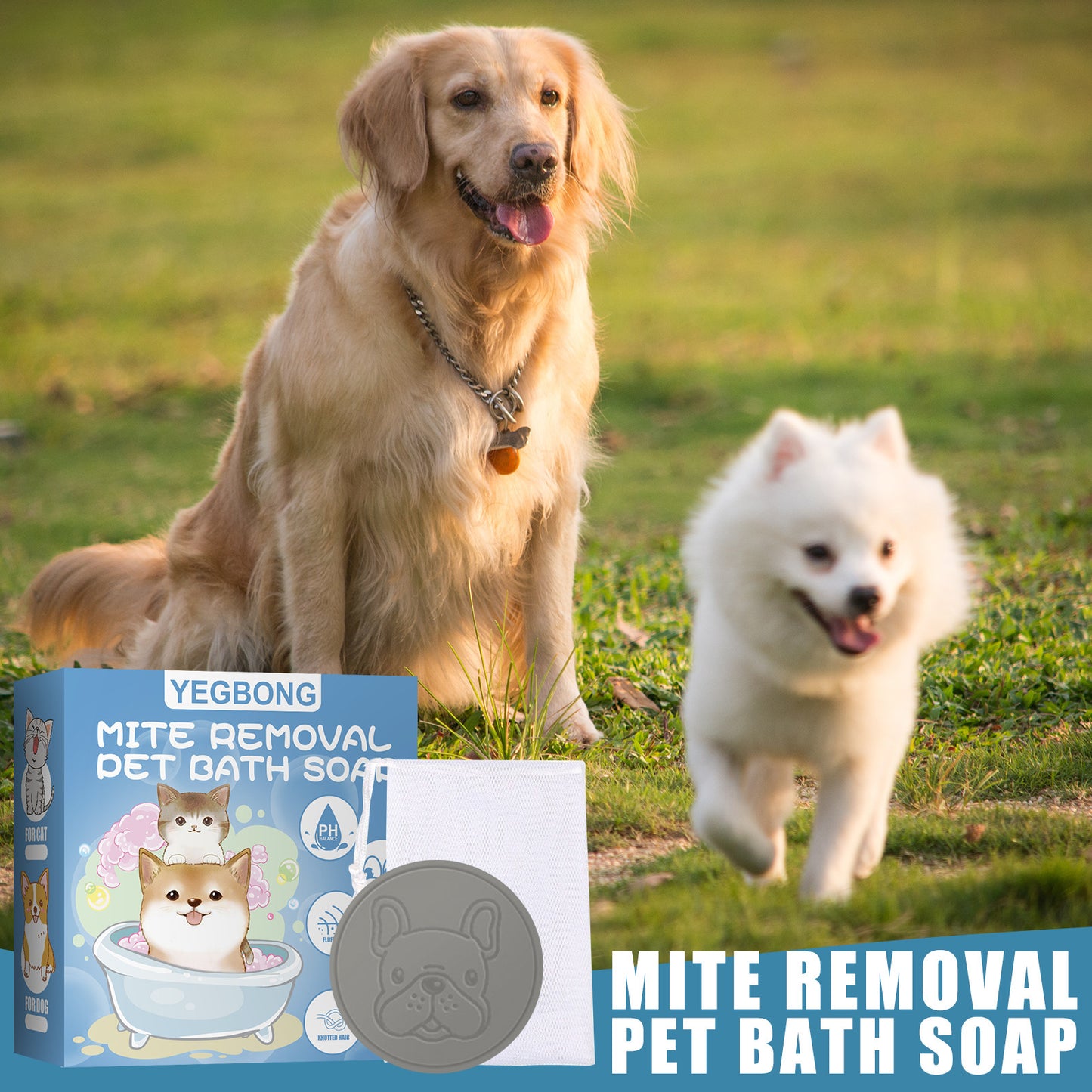 Pet Mite Removal Bath Soap Dog Cat Sterilization Body Deodorant Cleaning Bath Supplies