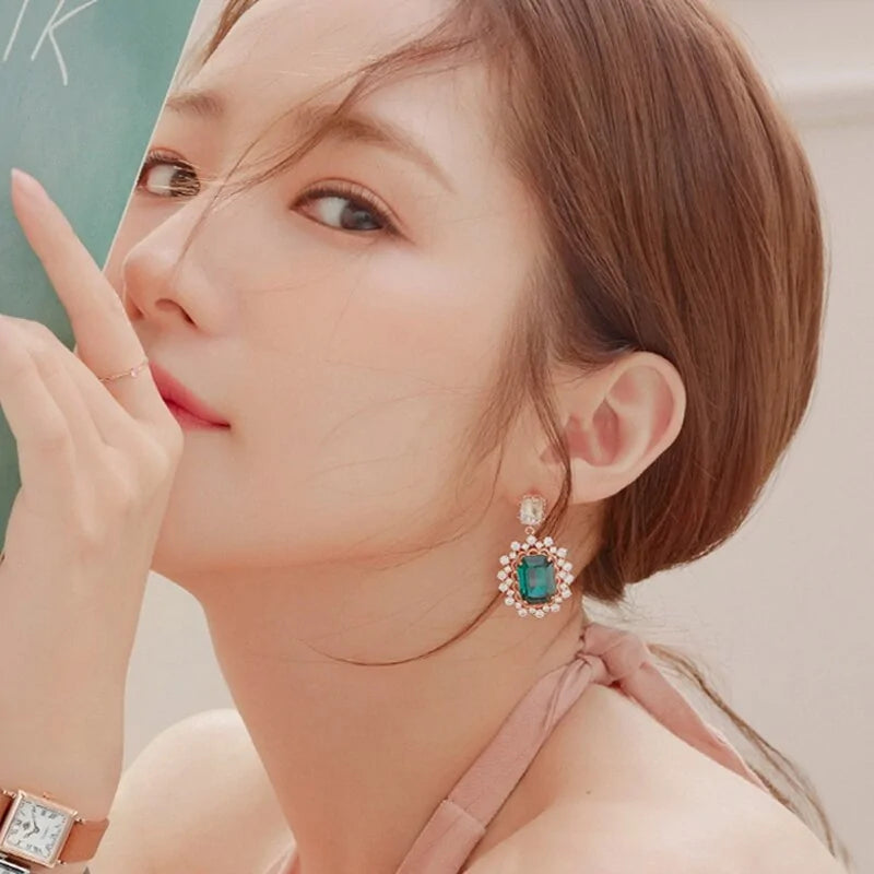 MENGJIQIAO 2019 Korean TV Star Crystal Tassel Drop Earrings