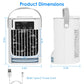 Portable Air Conditioner Fan Evaporative Humidifier 3 Speed Spray Personal Cold Mist Air Cooler Desk Table Fan Water Tank Night Light Adjustable Angel Room Home Office
