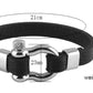 Titanium steel leather bracelet men