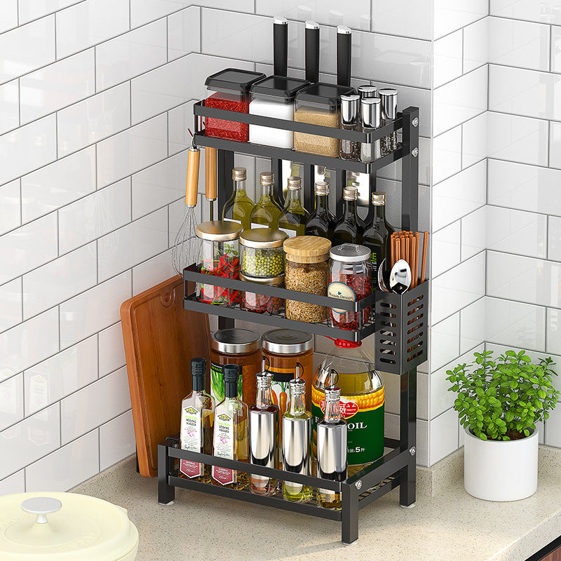 Stainless Steel Kitchen Rack Thickened Seasoning Rack Multi Layer Kitchen Seasoning Storage Rack