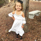Girls strapless hollow dress
