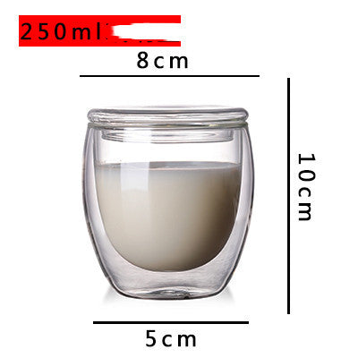 Household Double Layer Transparent Glass Water Cup
