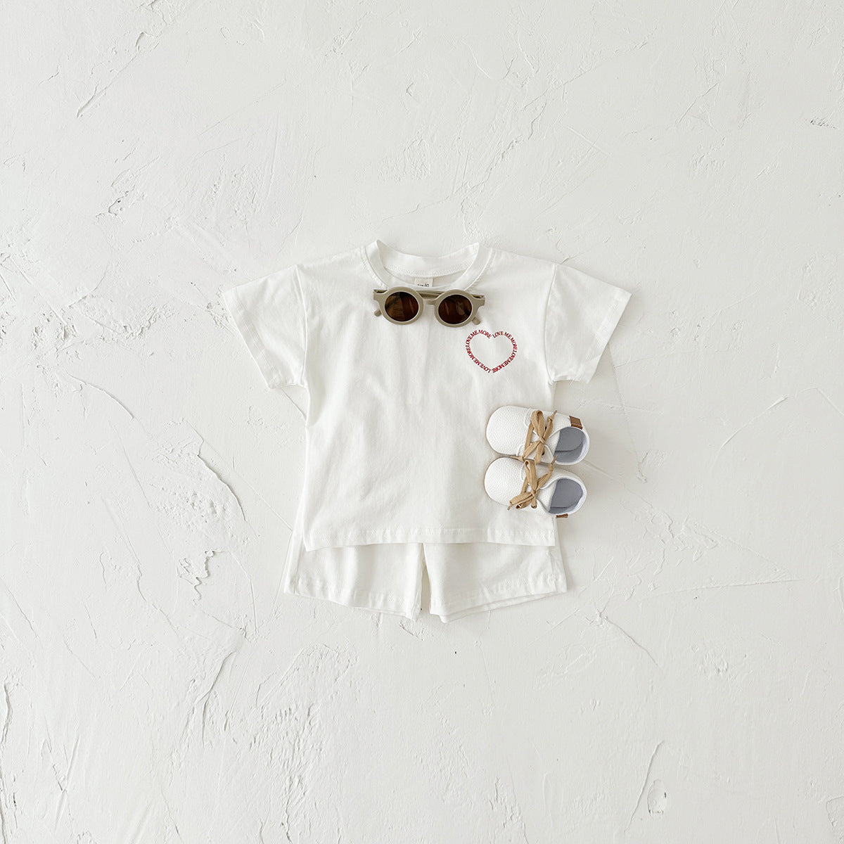 Heart Printing Short Sleeve Suit Korean Style