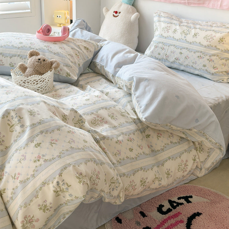 Four-piece Bed Set Pure Cotton Student Dormitory Duvet Cover Sheets