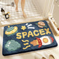 Cartoon Rocket Bath Mat Bathroom Decoration Area Rug Toilet Anti-slip Foot Mats Thickened Flocking Bath Carpet Non-slip Doormat Absorbent Bathroom Mat
