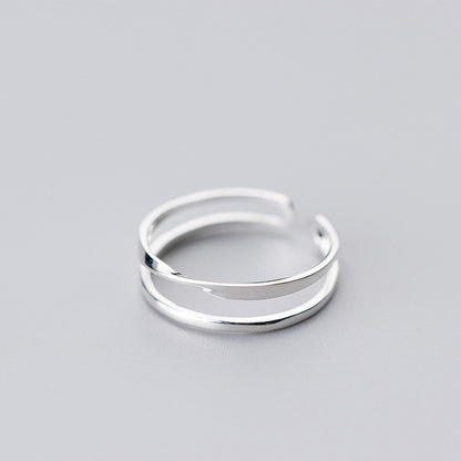 Temperament Ties Rings Double Lines Women