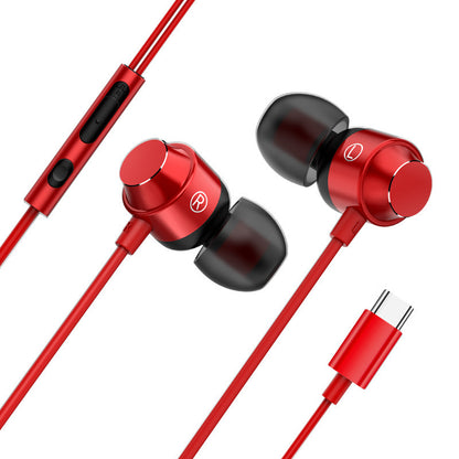 Metal Wired Headset In-ear Wire-controlled Mobile Phone Headset