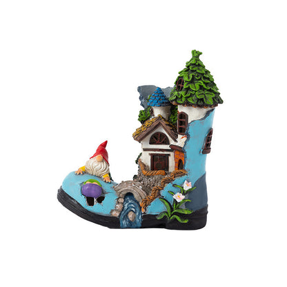 Elf Tree House Resin Solar Lamp Ornaments