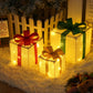 Remote Control Christmas Gift Box Lights Christmas Three-piece Decoration