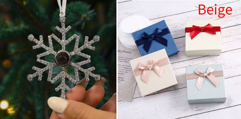 Thanksgiving Christmas Gift Snowflake Projection Necklace