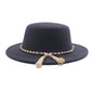 Fashion Flat Brim Top Hat Women Flat Top Woolen Hat
