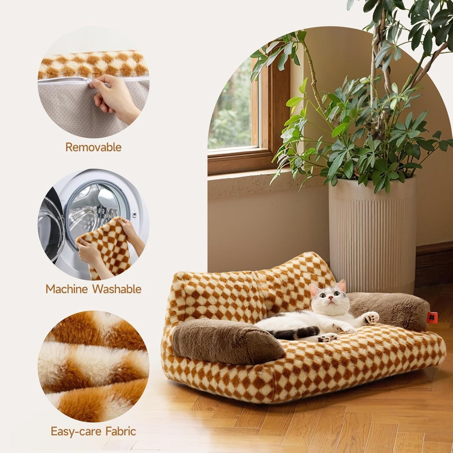 MEWOOFUN Cat Bed For Indoor Cats
