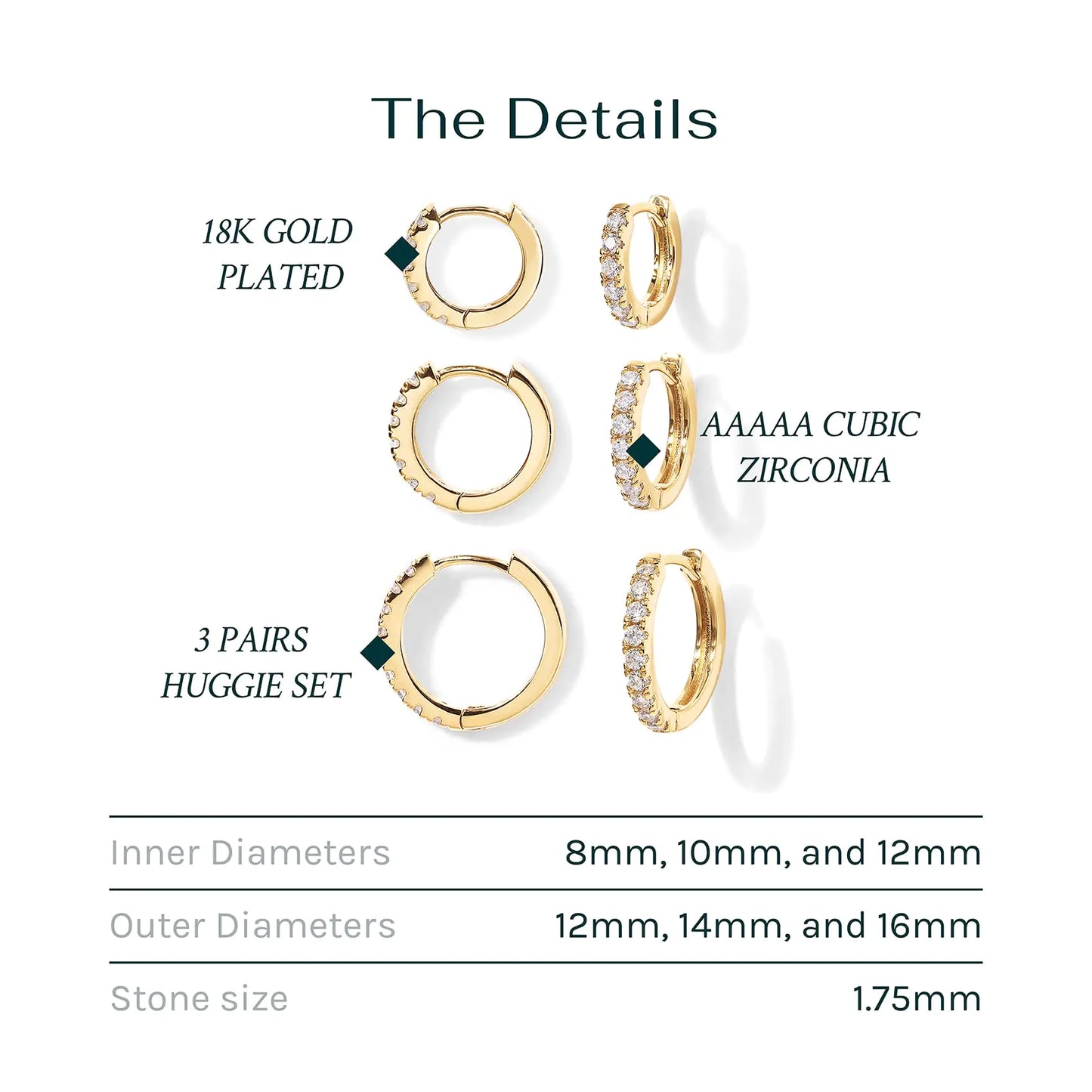 PAVOI 18K Gold Plated 925 Sterling Silver Post