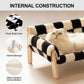 MEWOOFUN Raised Cat Bed With Wooden Legs