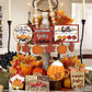 Autumn Thanksgiving Pumpkin Spice Maple Leaf Layered Tray Decorations