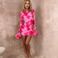 Flowers Bell-sleeved Dress Fashion