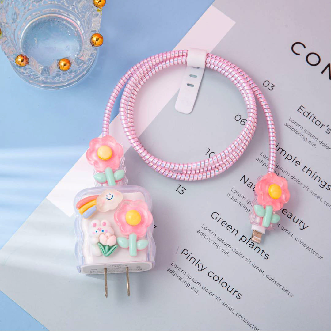 Cute Mobile Phone Data Cable Charger Protective Cover