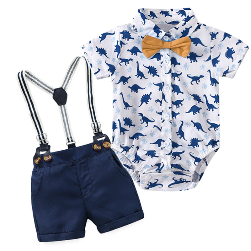 Baby Boy Summer New Short Sleeved Kazakhstan Shorts Suit Boy