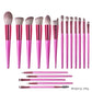 18 Champagne Makeup Brushes Suit High Quality Solid Wood Handle Beauty Tools